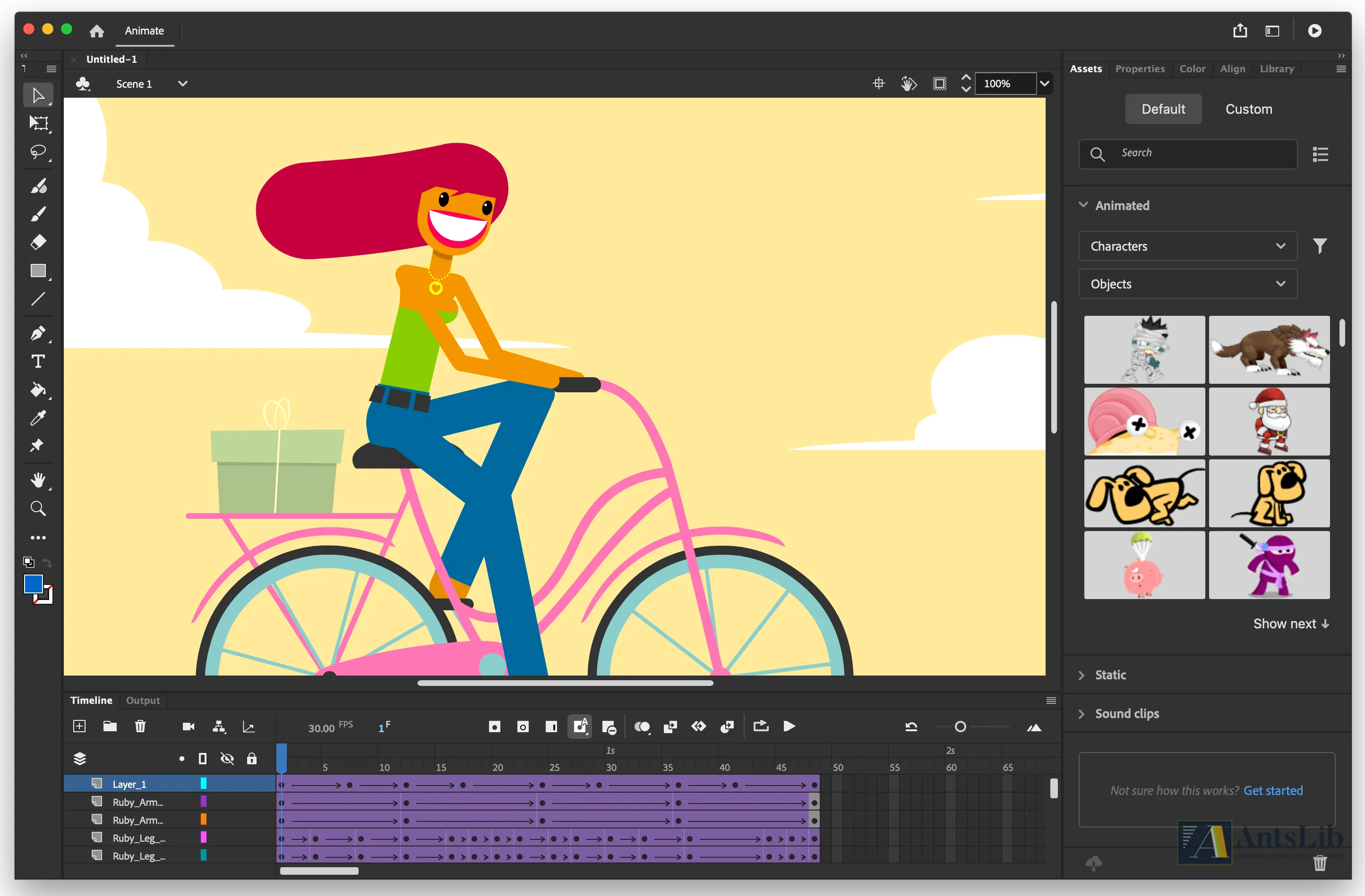 Adobe Animate 2024 24.0.2 for macOS 多語言破解學習版 AntsLib